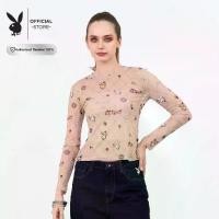 ราคา PLAYBOY WONDER & PLAY เสื้อยืดคอกลมแขนยาว ผ้าตาข่ายพิมพ์โลโก้ทั้งตัว P1WT253TF009BR (1732124973758317799)