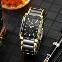 ราคา นาฬิกาควอทซ์ทรงสี่เหลี่ยมผืนผ้าสำหรับผู้ชาย, แฟชั่น, เข็มขัดสแตนเลสสุดหรู, นาฬิกาชาย, นาฬิกาข้อมือ, jam tangan lelaki (1732052750704216802)
