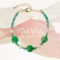 ราคา กำไล สร้อยข้อมือหินมงคล หินนำโชค อาเกทเขียว รูบี้ซอยไซต์ หินมุก | AMARA Bracelet - Green Flag of Mind (1732375357241918630)