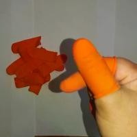 ราคา ถุงนิ้วมือ ปลอกนิ้วยาง ถุงนิ้ว สีส้ม มีปุ่มกันลื่น orange finger bag with anti-slip button (1729784871529515381)