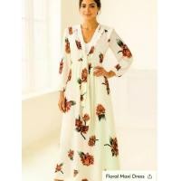 ราคา ชุดเดรสยาวลายดอกกุหลาบ (Red-Orange Maxi Dress)@SP057 (1731882051003712962)