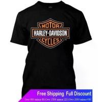 ราคา 【Fashion】Harley-Davidson เสื้อยืดถักฤดูร้อน Harley-Davidson Men's Orange Bar & Shield Black T-Shirt 30290591 (2XLT) Harl (1731722568015447498)