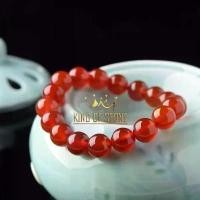 ราคา กำไลหินอาเกต สีส้ม หินนำโชค ขนาด 8 ,10มม. สร้อยข้อมือหินแท้ ORANGE AGATE COD (1731773406860510563)