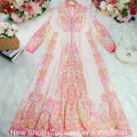 ราคา ชุดเดรสโบฮีเมียน,ชุดเดรสลายดอกไม้ แขนยาว คอตั้ง สีชมพูพาสเทล ความยาวชุด=56 ဂ ါ ၀ န ် ရ ှ ည လ ေ း မ ျ ာ hailey bieber orange dress เสือ ผ้า คน อ้วน (1732179413285832722)