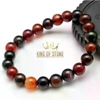 ราคา กำไลหินอาเกต สีน้ำตาลส้ม หินนำโชค ขนาด 8 ,10มม. สร้อยข้อมือหินแท้ ORANGE BROWN AGATE (Hot sale) (1731900930998764844)