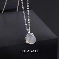 ราคา MEETสร้อยเงินแท้ Ice Agate สร้อยคอสั้น สร้อยคอเงิน สร้อยแฟชั่น จี้เงินแท้ สร้อยหินนำโชค สร้อยคอ จัดส่งเฉพาะจุด (1731814561794983830)
