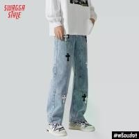 ราคา กางเกงยีนส์ BLACK,WHITE CROSS JEANS (1729764636247361653)