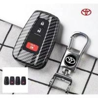 ราคา จัดส่งที่รวดเร็ว กรอบ-เคส ใส่กุญแจรีโมทรถยนต์ ลายเคฟล่า Toyota C-HR,Cross,Fortuner/Camry Minor Change,Corolla Cross Smart Key (1731520746166584602)