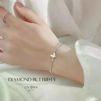 ราคา ESCOBALสร้อยข้อมือเพชร Diamond Butterfly สร้อยข้อมือเงินแท้ กำไลเงินแท้ฝังเพชร กำไลเพชร ของขวัญ คําแนะนําผลิตภัณฑ์ใหม่ของเดือนนี้ (1732359482997376150)