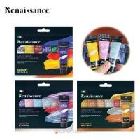 ราคา COD. สีอะคริลิค renaissance (ชุด 6 สี x 20 มล.) 3 เฉด primary พื้นฐาน, metallic เมทัลลิค และ glitter กากเพชร สีอะคริลิคกันน้ำเรนาซองส์ acrylic color set (1732275918319354889)