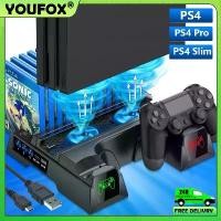 ราคา Ps4/ps4 Pro/PS4 Slim Console ขาตั้งระบายความร้อนแนวตั้ง LED Dual Charger PS4 พัดลมระบายความร้อน (1732498371395028777)