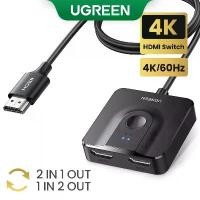 ราคา คลังสินค้า 【ใหม่】UGREEN สวิตช์แยก HDMI 2 พอร์ต 4K 60Hz สําหรับสวิตช์ Xbox PS4 มอนิเตอร์ กล่องทีวี พร้อมสาย HDMI 1 เมตร (1731761272285726709)
