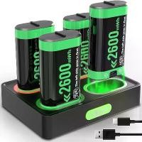ราคา แท่นชาร์จแพ็คแบตเตอรี่แบบชาร์จไฟได้, สำหรับคอนโทรลเลอร์ Xbox, แบตเตอรี่แบบชาร์จไฟได้ 4 x 2600mWh, เหมาะสำหรับคอนโทรลเลอร์ Xbox, Xbox One/Xbox Series X|S/Xbox One S|X/Xbox One Elite Controllers (173076