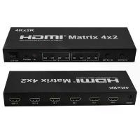 ราคา HDMI Matrix 4X2 Switch Splitter HIFI Matrix 4 in 2 out with Remote Control Audio Supports HDMI V1.4/3D/4Kx2K| (1729741204157139653)