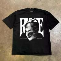 ราคา 2025 new JLMMM American retro Style T-shirt Oversize Distorted portrait print| Kaos Wanita Hitam | Metallica Kaos pria dan wanita breathable and not stuffy! tshirt men เสื้อ (1731702601280095639)