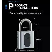 ราคา My home Fingerprint Lock กุญแจลายนิ้วมือ สแกน ลายนิ้วมือ Padlock แม่กุญแจอัจฉริยะ กุญแจล็อคบ้าน การชาร์จ USB (1732485405159228587)