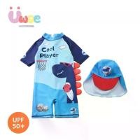 ราคา Uwae ชุดว่ายน้ำเด็ก ชุดว่ายน้ำเด็กชายกันยูวี Dino Player รุ่น UV357 (1730103114685450327)