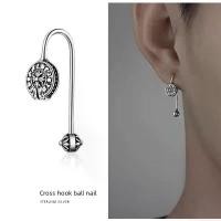 ราคา ต่างหูหมุดเงินแท้ 925 ลวดลายหรูหราวินเทจ 1 ข้าง สไตล์ chrome heart (1732414609631708338)