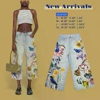 ราคา BACK UP JEANS(รหัส BU8198)กางเกง7ส่วน พิมพ์ลาย 3D (ลายปะดอกไม้ คันทรีคลับ) (1732408805359453339)