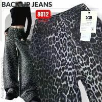 ราคา BACK UP JEANS(รหัส8012)กางเกงยีนส์ลายเสือสีเทาดำทรงกระบอกใหญ่ (1732139063522722971)
