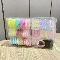 ราคา สายโทรศัพท์ยางรัดผม 9 ชิ้น/กล่อง สำหรับผู้หญิงและเด็กผู้หญิง โปร่งใส เกลียว ที่คาดผม Scrunchie ยางรัดผม เครื่องประดับผม (1731858026952689388)