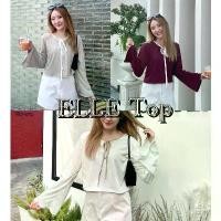 ราคา Elle top เสื้อแขนยาว ผูกโบว์ ผ้ายืด เสื้อผ้าสไตล์ y2k เสื้ออก60นิ้วไซซ์ใหญ่ b lt _ brand (1732292027443676692)