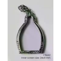 ราคา CSUA2Whitebrass Chao Sua amulet casing 24x41mm กรอบพระ ไวท์บราส เจ้าสัว มีห่วง (1732066672215362186)
