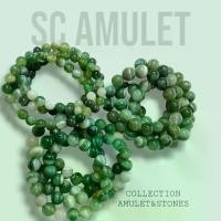 ราคา AGATE หินอาเกต โมรา สีเขียว ขนาด 8/10/12 มม. สร้อยข้อมือหินแท้ by SC Amulet&Stone (1730561226716317863)