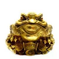 ราคา กบคาบเหรียญ ทองเหลื่อง คางคกมงคล กบ3ขา เซี่ยมซู้ lucky pure Brass Feng shui fortune toad พร้อมส่งจาก กทม (1732107657642018712)