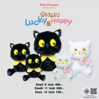 ราคา [ส่งฟรี] Rainflower ตุ๊กตาแมว Lucky & Happy (1732013153073203067)