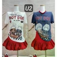 ราคา U2 เสื้อยืดตัวเล็ก Hot Dog คลังสินค้า atipashop เสื้อโอเวอร์ไซส์ เสื้อยืดพรางหุ่นคนอวบ (1732139766779184540)