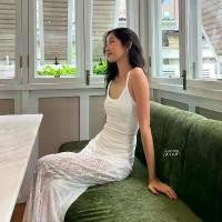 ราคา Cyan crystal tank top สายเดี่ยวปักเพชร เสื้อกล้ามกลิตเตอร์ ขายร้อน (1731862724608820996)