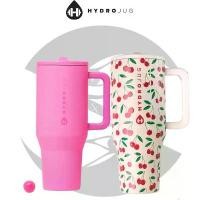 ราคา HydroJug Traveler Cup, Limited Edition, วัสดุสแตนเลส, แก้วกาแฟ, กระติกน้ำร้อนหุ้มฉนวน, แบบพกพา, แก้วน้ำเดินทางสูญญากาศ, พร้อมที่จับและฝาปิด, รวมฟาง (1730516435819596480)