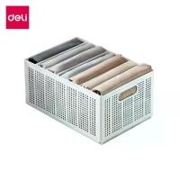 ราคา ขายดีประจำเดือนนี้ Deli ตะกร้าใส่ของแบ่งช่อง ตะกร้าพลาสติก มีแผ่นกั้นปรับสัดส่วน วางซ้อนกันได้ พับเก็บได้ ใส่ของอเนกประสงค์ Storage Box (1731999787921212574)