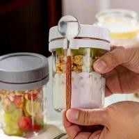 ราคา 【Zero Nine ONE Nine】ขวดเมสัน ถ้วยข้าวโอ๊ต Breakfast Glass Cup Mason Jar Oat Cup Salad Container (1731446411854973738)