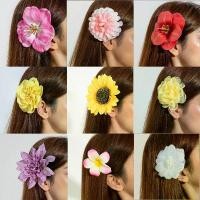 ราคา 3D Printed Polyester Flower Hair Accessories Summer Sweet DIY Artificial Flower Hair Clips Hair Ornaments (1732401129139176881)