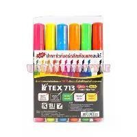ราคา Tex 713 เท็กซ์ ปากกาไวท์บอร์ด ปากกาเขียนกระดาษ สีสะท้อนแสง ชุด 12 สี Fluorescent Whiteboard Marker (1732329676673288063)