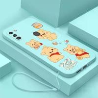 ราคา เคสโทรศัพท์, เคสสำหรับ Samsung A11 และ Samsung M11, ดีไซน์ใหม่ล่าสุด, วัสดุซิลิโคนเหลว, ตัวป้องกันหน้าจอ, ดีไซน์ Winnie the Pooh Honey น่ารัก, กันชนกันกระแทกเรียบ, พร้อมเชือกเส้นเล็ก (1729995362922891