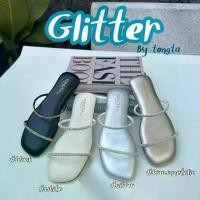 ราคา รองเท้าแตะคาดเพชร2เส้น พื้นนิ่มมาก (Glitter) (1730157205152828207)