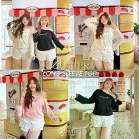 ราคา Butter Long Sleeve - เสื้อแขนยาว เปิดไหล่ข้างเดียวแต่งลูกไม้ (อก 38-52“) (1732348091380761869)