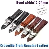 ราคา Crocodile Genuine Leather Watch Band 14 15 16mm 17 18mm 19mm 20mm 21mm 22mm 24mm Watch Strap Butter (1732178048168069519)