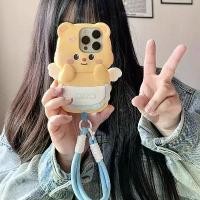 ราคา 3D เปลือกการ์ตูน สําหรับ Xiaomi Poco X6Pro M3Pro X3 GT Mi 12 12X 12S Redmi Note10 Pro เคสมือถือ Soft TPU Case เคสป้องกัน Cute Cartoon Butter Bear Cover เคสกันกระแทก เคสซิลิโคน มีเชือกแขวน (17306156220