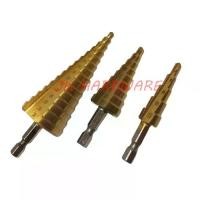 ราคา ดอกสเต็ป เคลือบไทเทเนียม เหล็กไฮสปีด 4241 ดอกเจดีย์ ดอกสว่านทรงเจดีย์ STEP DRILL HSS4241 (1729600339087035300)