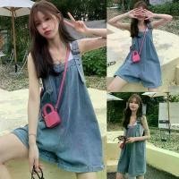 ราคา Chili#กางเกงยีนส์ขาสั้น ชุดจั๊มขาสั้น เอี๊ยมยีนส์กางเกงขาสั้นขาบานเอี๊ยมสาวอวบ ชุดเที่ยว โอเวอร์ไซส์ ชุดน่ารัก#J7006 Outfits ผู้หญิง (1729693695253842104)