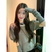 ราคา CHILI#เสื้อไหมพรม เสื้อสเวตเตอร์สีแดงผู้หญิง แขนพัฟลูกไม้ดอกไม้คอ เสื้อถักด้านบน แฟชั่นสไตล์เกาหลี 4สี#K382 (1730758816899827896)