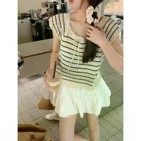 ราคา CHILI#เสื้อครอปสวย เสื้อยืด เสื้อแฟชั่นฤดูร้อนใหม่ของผู้หญิงแขนสั้นลายกลวงบางกลวง สไตล์เกาหลี#1383 (1730431099154958520)