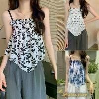 ราคา chili 6096# เสื้อสายเดี่ยว พิมพ์ลายดอกไม้ ใบไม้ สไตล์วินเทจ สำหรับสตรี Clothing (1729612971302226104)