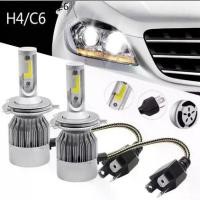 ราคา หลอดไฟหน้ารถ LED C6 ขั้ว H4 H11 ความสว่าง 6000K ระบบ Lighting Focus ( 1 คู่ ) (1732436013119080060)