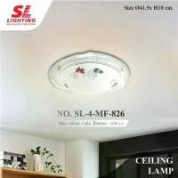 ราคา SL LIGHTING - Ceiling Lamp โคมไฟเพดาน ขั้ว32W ขอบกระจกลายปลาโลมา SL-4-MF-826 (1730654039994763774)