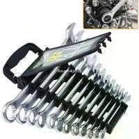 ราคา DuBont ประแจปากตาย ประแจแหวนข้าง หกเหลี่ยมหัวบอล 9 ตัวชุด (ยาว) 8-19mm 6/8 piece combination wrench COD (1732326930097931948)